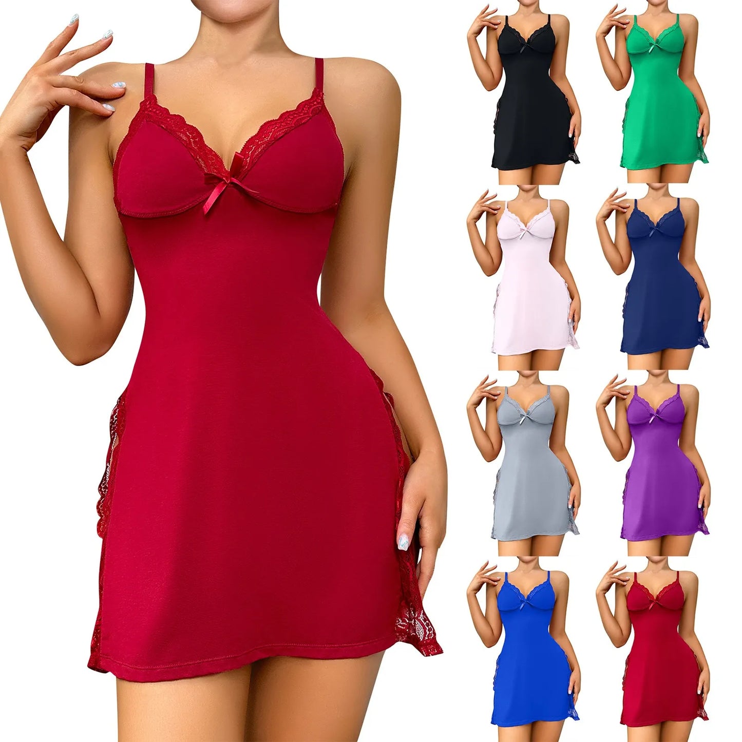Lace Patchwork Butterfly Slip Dress™