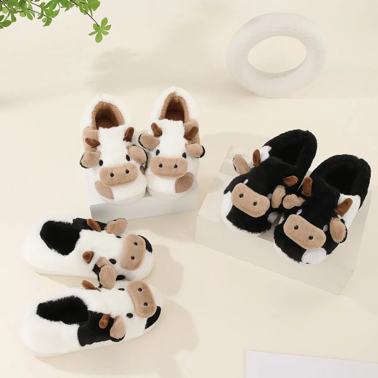 Cozy Cow Plush Couples Slippers™